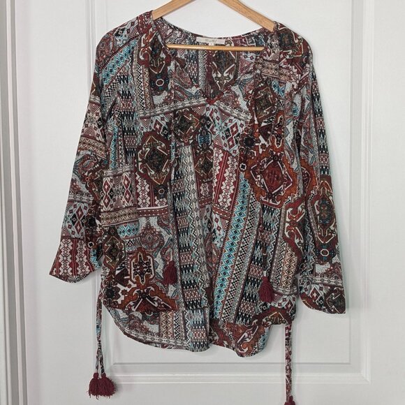 Miss Me Blouse Women's Small Colorful Peasant Relaxed Tunic Take A Chance Top - Picture 9 of 15